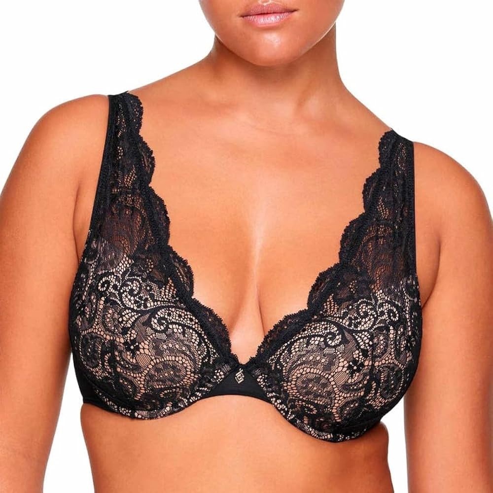 ThirdLove Black Lace Plunge Bra Sexy Cute Adjustable Straps Full Coverage NWOT - Picture 5 of 12